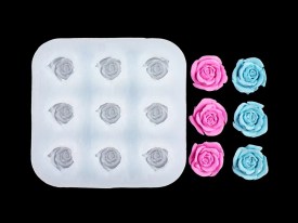 Molde silicona 9 florcitas